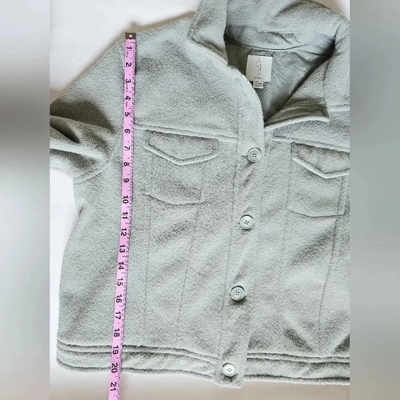 Joie Size XL cropped boxy shacket Sage green button up jacket - Picture 10 of 10